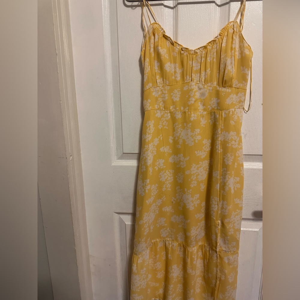 Sunny Yellow Floral Maxi Dress